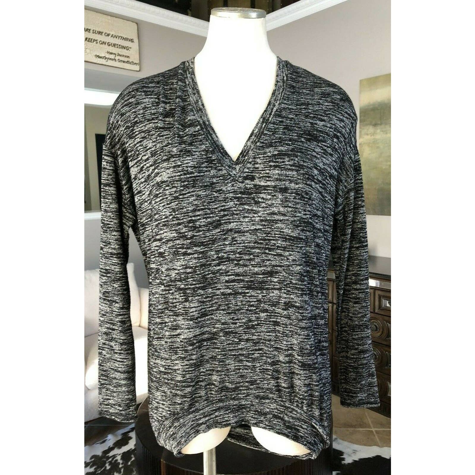 Wilfred Free Space Dyed V-Neck Jersey Stretch Top